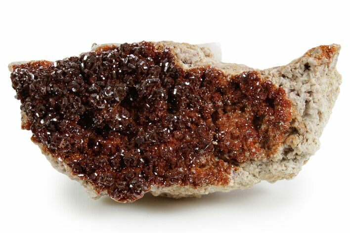 Glittering Ruby Red Vanadinite Crystals on Barite - Morocco #349433